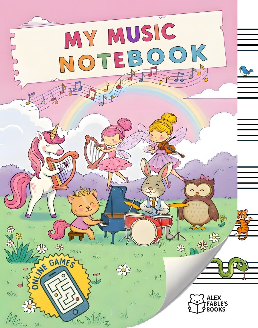 Cover of Music Notebook Kids — Wide Staff